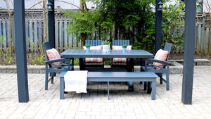 Adorna Eco-Friendly Recycled Plastic Outdoor Patio Furniture Dining Set Slate