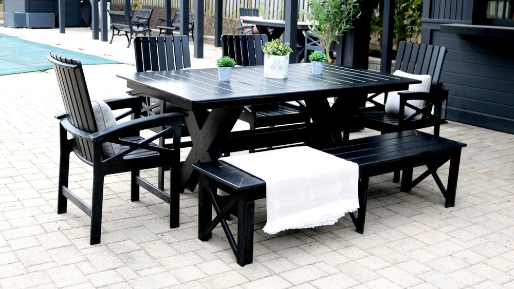 
                
                    Load image into Gallery viewer, Adorna Eco-Friendly Recycled Plastic Outdoor Patio Furniture Dining Set Black
                
            
