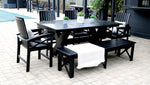 Adorna Eco-Friendly Recycled Plastic Outdoor Patio Furniture Dining Set Black