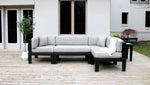 Adorna Canadian Made Recycled Plastic Sustainable Outdoor Patio Chaise Sectional Seating Black: Modern, and stylish. Shop now!