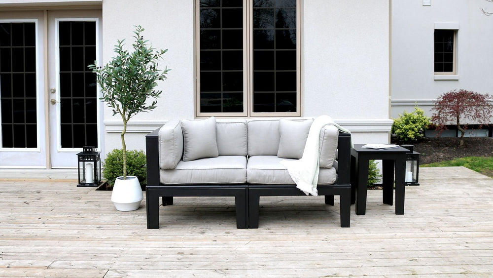 Adorna Canadian Made Recycled Plastic Sustainable Outdoor Patio Seating Love Seat: Modern, and stylish. Shop now!