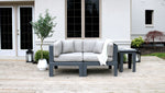 Adorna Canadian Made Recycled Plastic Sustainable Outdoor Patio Seating Grey Love Seat: Modern, and stylish. Shop now!