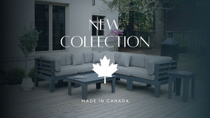 Adorna Canadian Made Recycled Plastic Sustainable Outdoor Patio Large Sectional Seating Slate Grey: Modern, and stylish. Shop now!