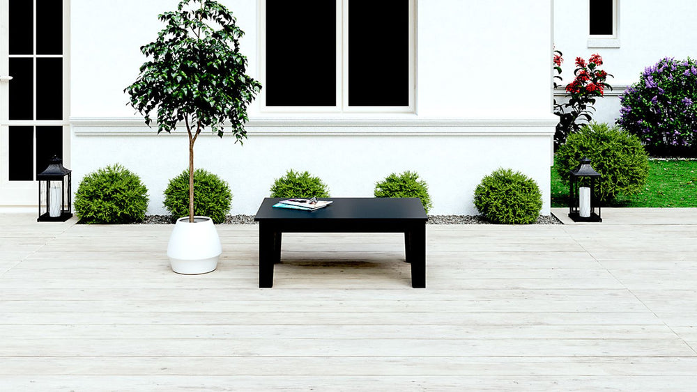 Black Recycled Plastic Patio Furniture Adorna Coffee Table WickerPark