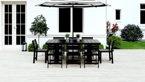 Black Recycled Plastic Patio Furniture Adorna Dining Table Chairs WickerPark