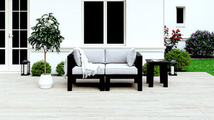 Black Recycled Plastic Patio Furniture Adorna Love Seat WickerPark