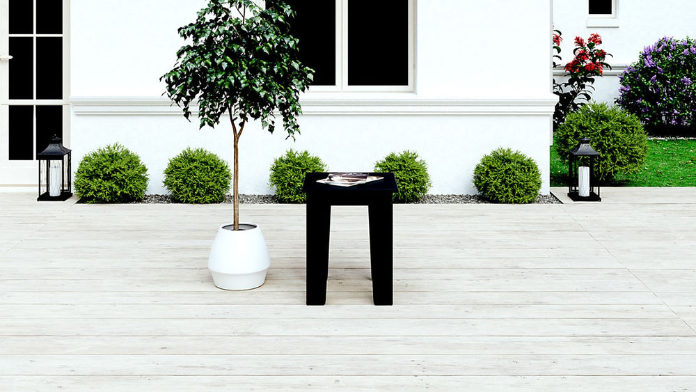 Black Recycled Plastic Patio Furniture Adorna Side Table WickerPark