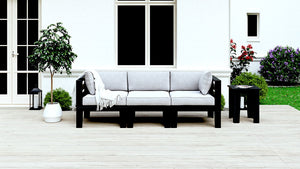 Black Recycled Plastic Patio Furniture Adorna Sofa WickerPark