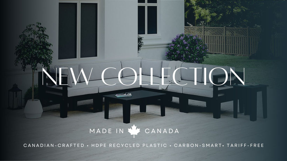 Black Recycled Plastic Patio Furniture Made In Canada Adorna Collection WickerPark