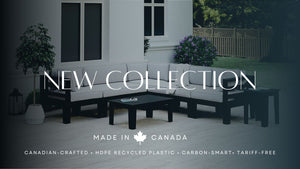 Black Recycled Plastic Patio Furniture Made In Canada Adorna Collection WickerPark