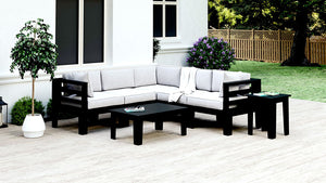 Black Recycled Plastic Patio Furniture Sectional Adorna Classque Plus WickerPark