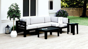 Black Recycled Plastic Patio Furniture Sectional Adorna Vente Open WickerPark