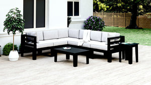 Black Recycled Plastic Patio Furniture Sectional Adorna Vente Plus WickerPark