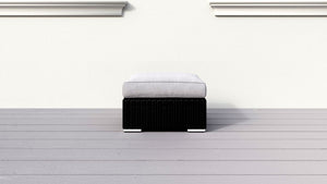 Black Wicker Patio Furniture Ottoman Lovett WickerPark