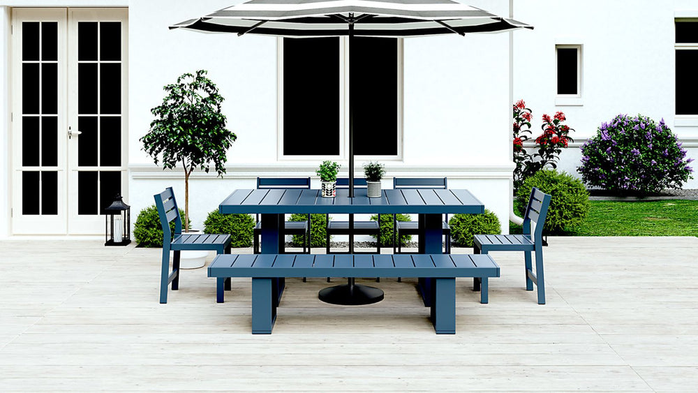 Grey Recycled Plastic Patio Furniture Adorna Dining Table Bench WickerPark
