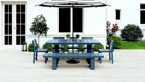Grey Recycled Plastic Patio Furniture Adorna Dining Table Bench WickerPark