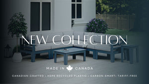 Adorna Canadian Made Recycled Plastic Sustainable Outdoor Patio Chaise Sectional Seating Grey Slate: Modern, and stylish. Shop now!