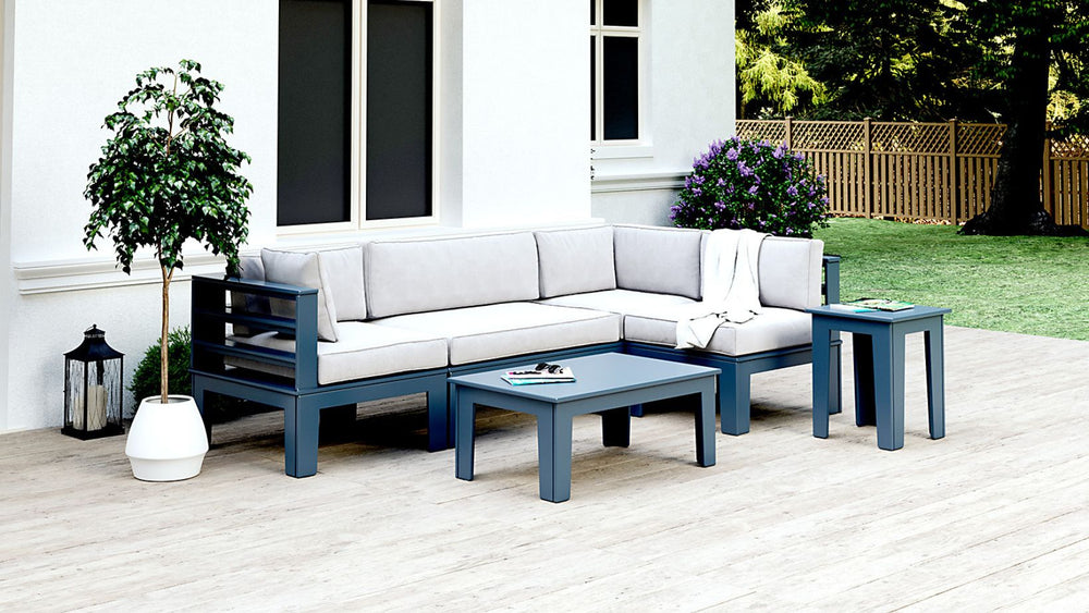 Grey Recycled Plastic Patio Furniture Sectional Adorna Slate Vente Open WickerPark