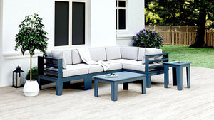 Grey Recycled Plastic Patio Furniture Sectional Adorna Slate Vente WickerPark