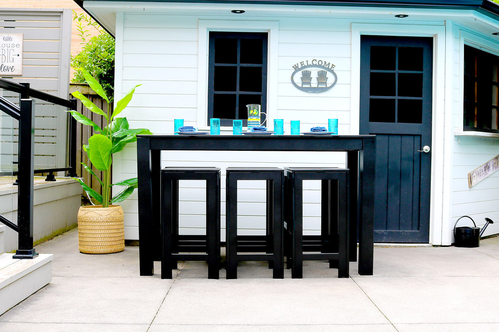 Patio Furniture Toronto Ontario Bar Set Recycled Plastic WickerPark Adorna Black