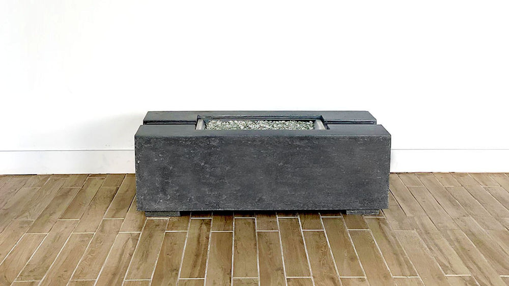
                
                    Load image into Gallery viewer, WickerPark Frontier Fire Pits Fire Table Hearthstone Bloc 48 Limestone, Slate, and Dark Grey
                
            