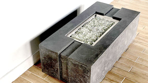 
                
                    Load image into Gallery viewer, WickerPark Frontier Fire Pits Fire Table Hearthstone Bloc 48 Limestone, Slate, and Dark Grey
                
            