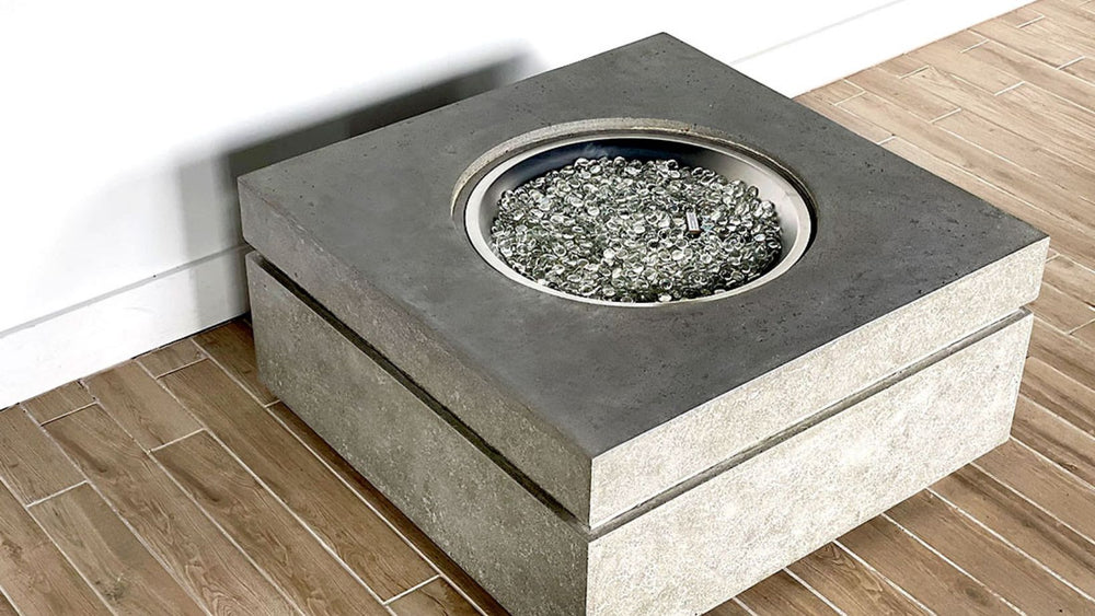 
                
                    Load image into Gallery viewer, WickerPark Frontier Fire Pits Fire Table Hearthstone Cercle 35 Limestone, Slate, and Dark Grey
                
            
