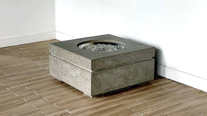 
                
                    Load image into Gallery viewer, WickerPark Frontier Fire Pits Fire Table Hearthstone Cercle 35 Limestone, Slate, and Dark Grey
                
            