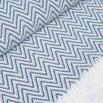 Sunbrella® Indoor/Outdoor Throw Blanket | Cornflower Blue / Natural Zig Zag - WickerPark® Patio Furniture Toronto - Patio Furniture Sale
