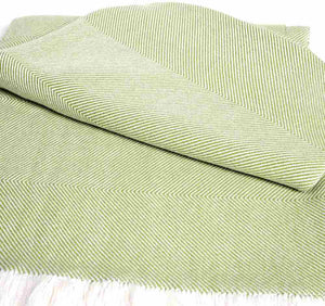 Sunbrella® Indoor/Outdoor Throw Blanket | Gingko / Natural Chevron