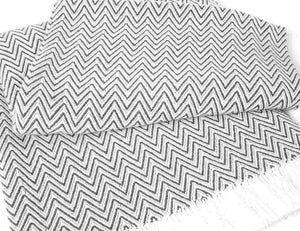 Sunbrella® Indoor/Outdoor Throw Blanket | Granite / Natural Zig Zag